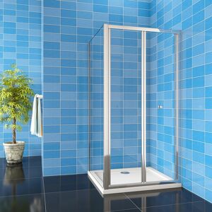 ACEZANBLE Biubiubath 1000x800x1850mm Framed Bifold Shower Enclosure with 1000x800mm Shower Tray