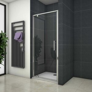 800x1900mm Pivot Hinge Shower Door 5mm Safety Glass with 900x800mm Shower Tray Free Waste - Acezanble
