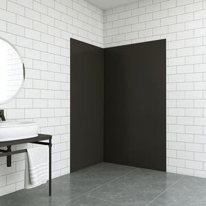 Aluminum Cladding Panels Black 2100mm Height 2Pcs Shower Bathroom - size: 800X1200MM - Acezanble