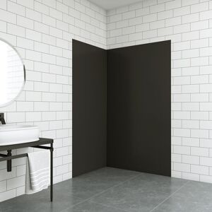 Aluminum Cladding Panels Black 2100mm Height 2Pcs Shower Bathroom - size: 900X1200MM - Acezanble
