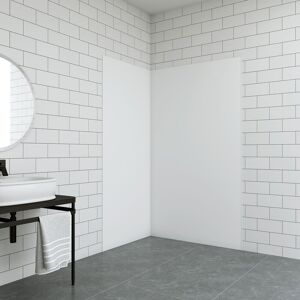 Aluminum Cladding Panels White 2100mm Height 2Pcs Shower Bathroom - size: 900X1200MM - Acezanble
