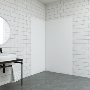 Aluminum Cladding Panels White 2100mm Height 2Pcs Shower Bathroom - size: 800X1200MM - Acezanble