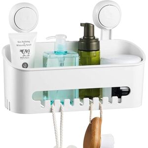 LINGHHANG Wall Mounted Bathroom Shelf, Removable Waterproof Suction Cup, No Drilling Required Shower Rack Storage Rack for Shampoo Conditioner Razor Soap