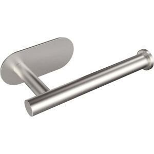 YMYNY Adhesive Toilet Paper Holder Stainless Steel Brushed Nickel Toilet Paper Holder Bathroom wc Wall Mounted 1 Piece (Short - Brushed Silver Nail-Free