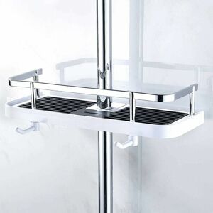 DEWDAT Adjustable Wall Mounted Shower Shelf, Bathroom Kitchen Storage Basket Hose Mounted, Rust Proof Metal Shower Caddy, Convenient Wall Mounted Chest of
