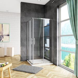 AICA SANITAIRE 900x900x1850mm Square Corner Entry Shower Enclosure with 900x900x30mm shower tray