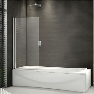 Aica Sanitaire - Aica 800x1400mm 180 degree Pivot Shower Bath Safety Glass Screen Door Panel