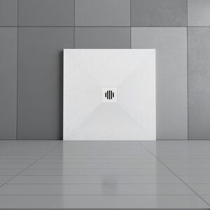 AICA SANITAIRE 900x900mm Anti-Slip Slate Effect abs plastic Drain cover Square Shower Tray & Base +Waste Trap