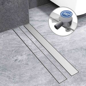 Aica Sanitaire - aica Bathroom 2 in 1 + siphon 360бу Linear Shower Floor Drain Stainless Steel Channel Gully Waste Trap-60cm