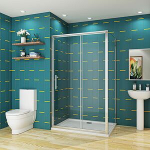 AICA SANITAIRE Aica Bathroom Sliding Shower 1700mm Door with 700mm side panel 1900mm Height