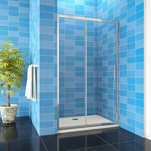 AICA SANITAIRE 1100x1900mm Bathroom Sliding Shower Door Enclosure Cubicle 8mm nano Glass + 1100x700mm Tray Waste