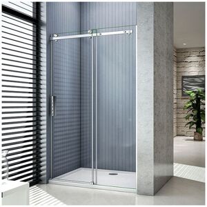 Aica Sanitaire - 1000x1950mm,Luxury 1950 Frameless Sliding Shower Enclosure Door,1000x1000x30mm shower tray