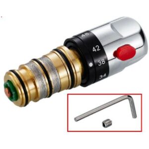 Aiperq - Thermostatic Valve Cartridge for Shower Bar, Replacement Thermostatic Cartridge for Shower Bar, Repair Kit, Spare Temperature Control Handle