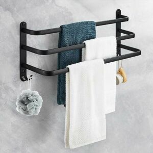 Dewdat - Aluminum Wall Mounted Towel Rack, 3 Tier Towel Holder Bathroom Towel Shelf with Hooks, Waterproof - for Bathroom, Kitchen, Bathroom,Triple