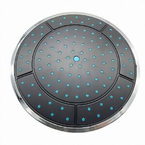 Alwaysh - 1 Piece 24.5cm Plastic Round Rainfall Powered Shower Room Top Shower Roof Nozzle Cabin Accessories