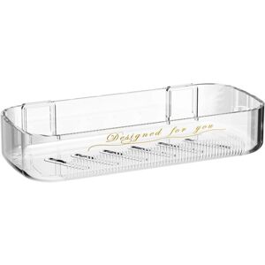 ALWAYSH 1PCS Shower Shelf No Drilling, Transparent Bathroom Shelf, Plastic Shower Caddy, Wall Mounted Spice Storage Rack for Bathroom, Kitchen, Living Room