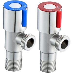 Alwaysh - 2pcs Stainless Steel Wall Mounted Sink Adapter Toilet Corner Stop Valve Faucet