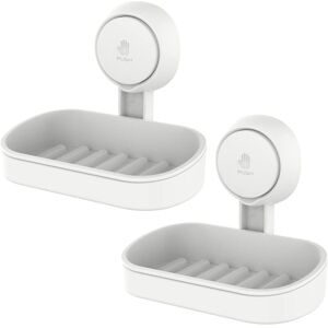 Alwaysh - 2PCS Suction Cup Soap Dish No Drilling & Reusable 1 Second Installation Shower Soap Holder Load 5KG Waterproof Support