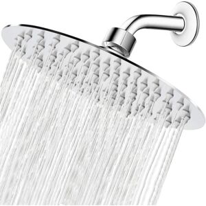 Alwaysh - 8 Inch/20cm Round Shower Head Rain Shower Head, 304 Stainless Steel 360° Rotatable, Easy to Install and Clean