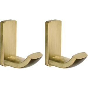 Alwaysh - Antique Brass Towel Hook Bathroom Kitchen Robe Hook Coat Hooks Multipurpose Wall Mounted Coat Rack, Brushed Bronze - Pack of 2