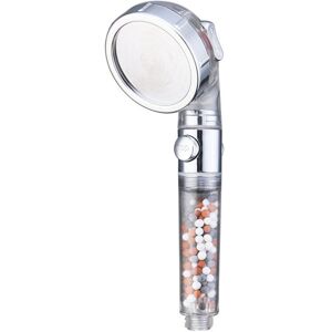 Alwaysh - Bathroom 3 Modes High Pressure Shower Head with on/Off Switch Stop Button Water Saving Ionic Mineral Anion Handheld Showerheads