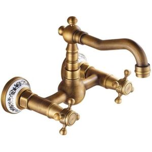 Alwaysh - Copper faucet on the wall rotating hot and cold water faucet, sink, anti-corrosion suitable for bathroom, kitchen, hygiene