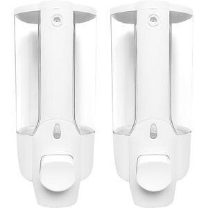 Alwaysh - Distributor Manual Wall Mounted Soap Dispenser for Home, Bath, Kitchen, Hotel, Restaurant (White-2 Pack)