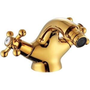 AlwaysH European Style All Copper Gold Double Handle Basin Faucet for Home