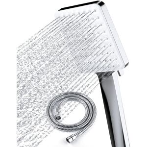 Alwaysh - High Pressure Shower Head with 1.5m Hose Water Saving Shower Head with 6 Adjustable Shower Modes Universal Large Shower Head
