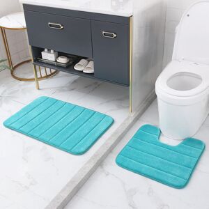 AlwaysH Set of 2 Non-Slip Bathroom Rugs Microfiber Bath Mat High Water Absorption Washable