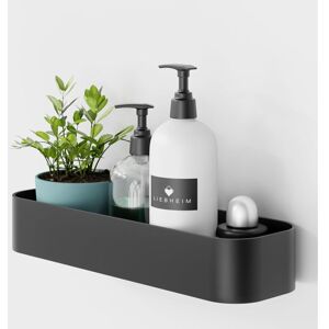 Alwaysh - Shower Shelf - No Drilling - Installation with Mounting Tape or Industrial Strength Glue (Black Aluminum)