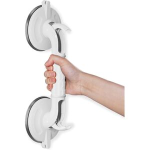 Suction Cup Handle for Bathroom, 38cm Toilet Grab Bar, Shower Grab Bars, Shower Handle Support Up to 130 kg, No Drilling - White - Alwaysh