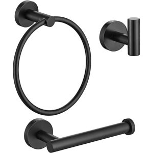 Alwaysh - Toilet Paper Holder, Towel Rings, Bath Towel Hooks, 3 Piece Kit for Bathroom Kitchen