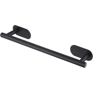 Alwaysh - Towel rack 40cm Bathroom Wall-mounted towel bar Self-adhesive in 304 stainless steel No drilling Waterproof for bathroom,Black