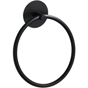 Alwaysh - Towel Ring 16cm Wall Mounted Round Stainless Steel Towel Holder for Bathroom Kitchen Shower Towel Rack, Matte Black