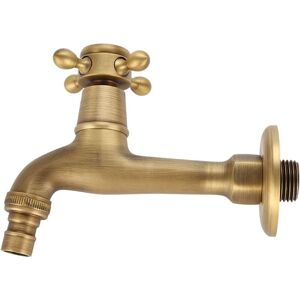Alwaysh - Vintage Solid Brass Washing Machine Water Tap Faucet, Wall Mounted Kitchen Sink Faucets Mixer Tap G1/2 Inlet Thread (Long)