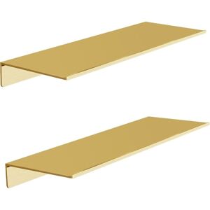 Alwaysh - Wall Shelf Set of 2, Gold Storage Shower Shelves, for Wall Decoration, Floating for Living Room, Bedroom, Bathroom (40 x 12.5 cm)