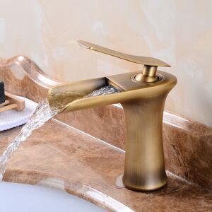 Alwaysh - Waterfall Basin Faucets Antique Brass Bathroom Faucets Mixer Basin Faucet