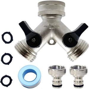 Alwaysh - y Distributor Splitter 2 Way: 2 Way y Distributor 3/4 Inch Double Faucet Washing Machine Adapter Hose Garden