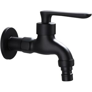 Alwaysh - Antique Black Washing Machine Faucet, Broom Pool Faucet, Outdoor Garden Wall Mounted Single Cold Water Tap for Planting