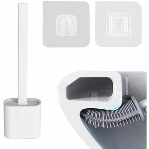 Shining House - AlwaysH Flexible Silicone Toilet Brush with Holder, Soft Silicone Bristles Sturdy Deep Clean Bathroom Toilet Brush and Holder Set