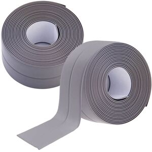 Alwaysh - Pieces Self Adhesive Bathroom Seal Gray pvc Waterproof Strip Self-Adhesive Anti-Mold Shower Door Seal for Kitchen Toilet,3.2m×3.8cm
