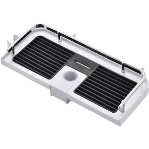 Alwaysh - Shower Shelf, Bathroom Storage No Drilling in abs Plastic with Aluminum Railing, for Shower Bar from 21 to 25 mm White & Black 1 Unit