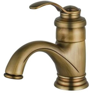 Ahlsen - AlwaysH Single Handle Basin Faucet Antique Retro Bathroom Sink Faucet Nostalgia Brushed Brass Bathroom Faucet