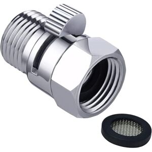 Alwaysh - Water Saver Faucet Brass Stop Valve G1/2' Chrome Shower Flow Limiter with Rubber Outline for Bathroom Handheld Shower Faucet