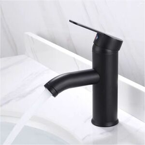 Alwaysh - 1pc Basin Mixer Tap Stainless Steel Bathroom Faucet Cold and Hot Water Basin Mixer Black