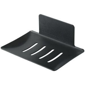 Alwaysh - 1pc Wall Mounted Soap Dish, Carbon Steel Adhesive Soap Holder for Kitchen,Bathroom, Used to Store Sponge Soap Brush(Black)