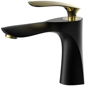 Alwaysh - Bathroom Faucet,Black Waterfall High Basin Faucets,Single Handle Basin Mixer Tap One Hole Solid Brass Body,Ceramic Valve,SHUNLI