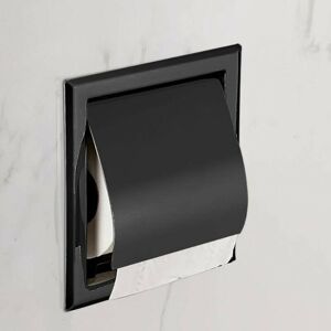 Bathroom Recessed Stainless Steel Toilet Roll Holder Matte Black - Alwaysh