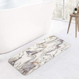 Alwaysh - Decorative Gray Bathroom Runner, Water Absorbent Memory Foam Bath Mat, Non-Slip Marble Door Mat, Soft Bathroom Floor Mat for Shower and
